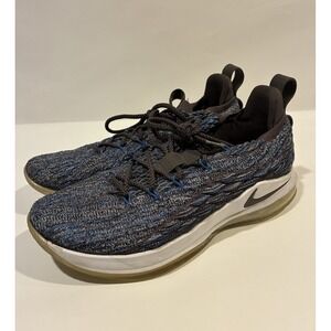 Nike LeBron 15 Low Black Blue BattleKnit Basketball Shoes Mens 10.5 AO1755-004